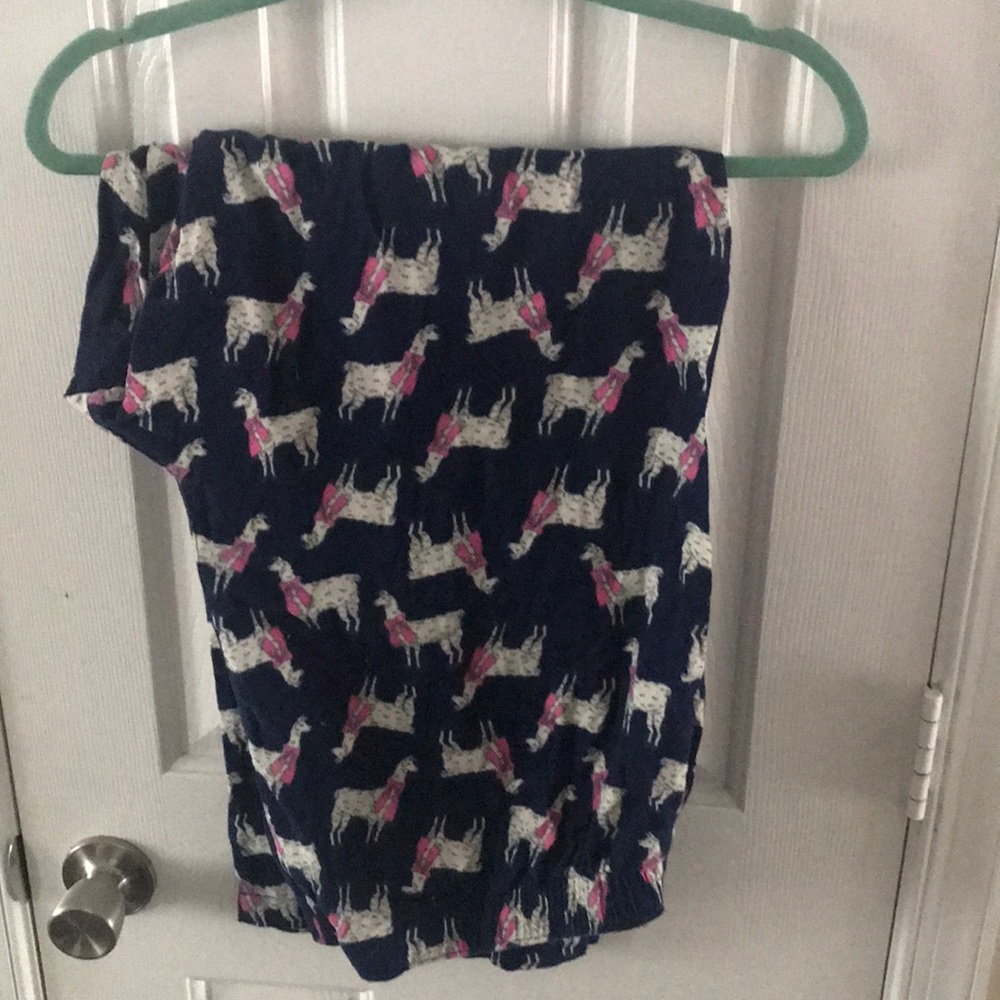 Flannel llama print pajama pants